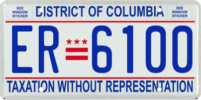 DC license plate ER6100