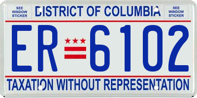 DC license plate ER6102