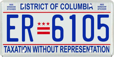 DC license plate ER6105