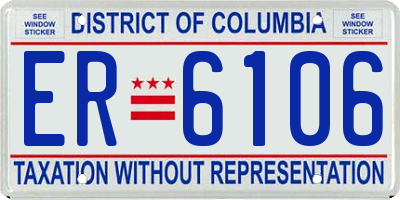 DC license plate ER6106