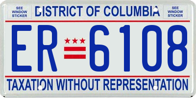 DC license plate ER6108