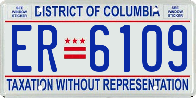 DC license plate ER6109