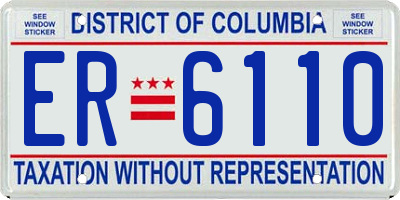DC license plate ER6110