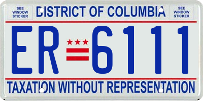 DC license plate ER6111