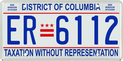 DC license plate ER6112