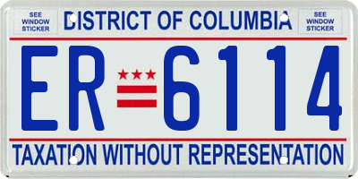 DC license plate ER6114