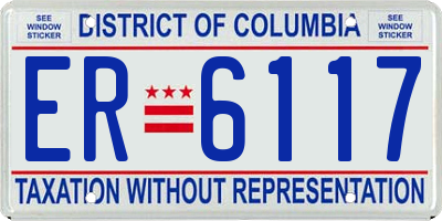 DC license plate ER6117