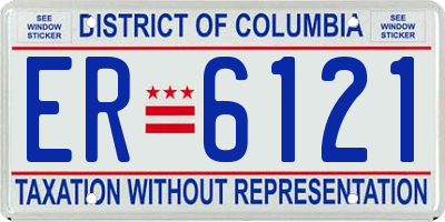 DC license plate ER6121