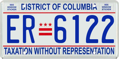 DC license plate ER6122
