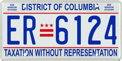 DC license plate ER6124