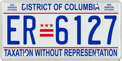 DC license plate ER6127