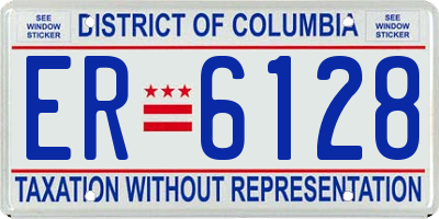 DC license plate ER6128