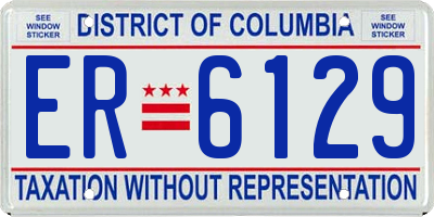 DC license plate ER6129