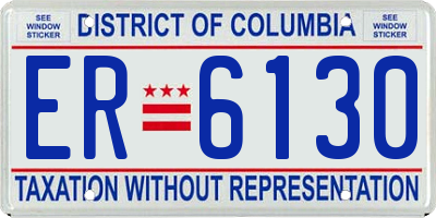 DC license plate ER6130