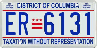 DC license plate ER6131