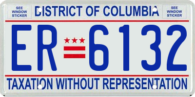 DC license plate ER6132