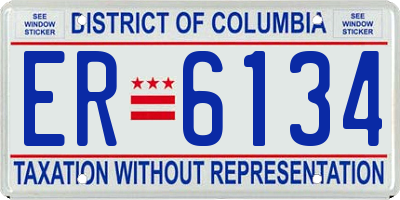 DC license plate ER6134