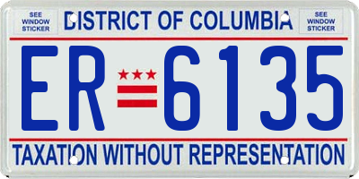 DC license plate ER6135