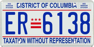 DC license plate ER6138