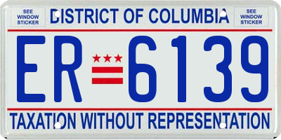 DC license plate ER6139