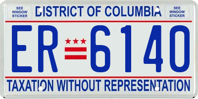 DC license plate ER6140