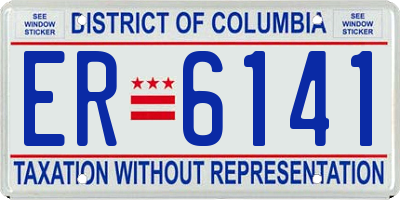DC license plate ER6141