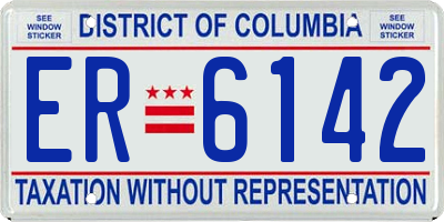 DC license plate ER6142