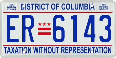 DC license plate ER6143