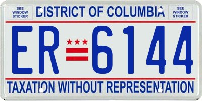 DC license plate ER6144