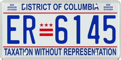 DC license plate ER6145