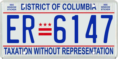 DC license plate ER6147