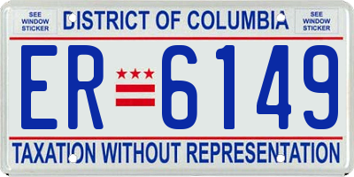 DC license plate ER6149