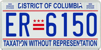DC license plate ER6150