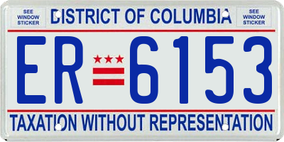 DC license plate ER6153