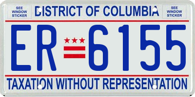 DC license plate ER6155