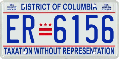 DC license plate ER6156