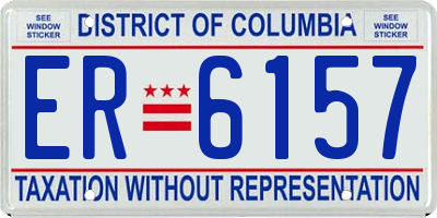 DC license plate ER6157