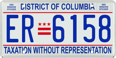DC license plate ER6158