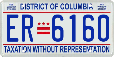 DC license plate ER6160