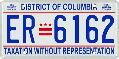 DC license plate ER6162