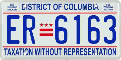 DC license plate ER6163