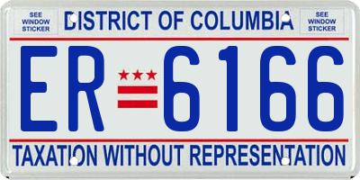DC license plate ER6166