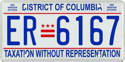 DC license plate ER6167