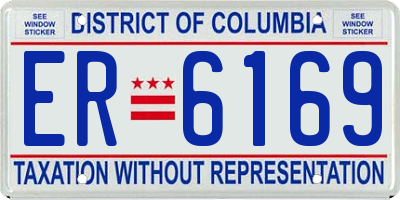 DC license plate ER6169