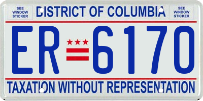 DC license plate ER6170