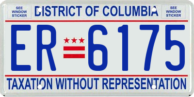 DC license plate ER6175
