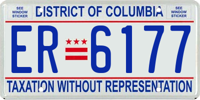 DC license plate ER6177