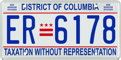 DC license plate ER6178