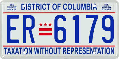 DC license plate ER6179