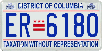 DC license plate ER6180